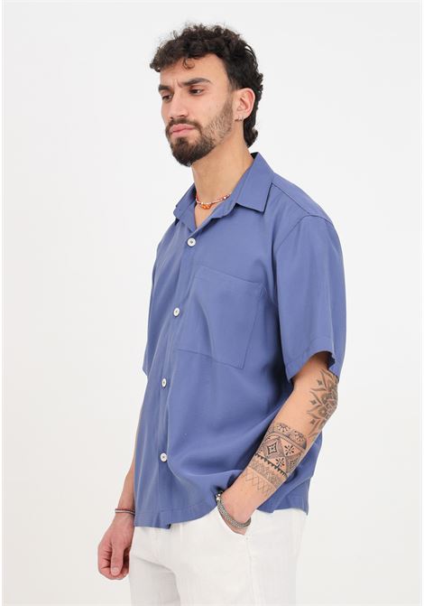 Avion blue men's shirt with short sleeves IM BRIAN | CA2889AVION